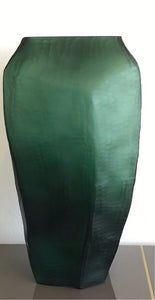 Carved Glass Tall Vase