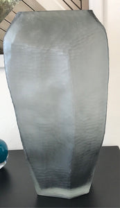 Carved Glass Tall Vase